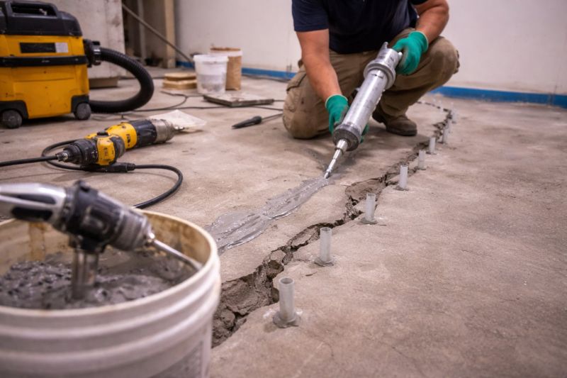 Cracked Basement Floor Repair in Mahoning County, OH