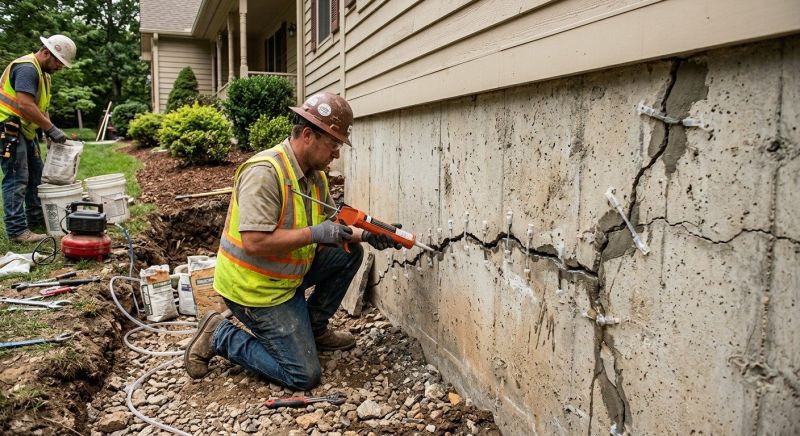 Cracked Foundation Repair in Beloit, OH