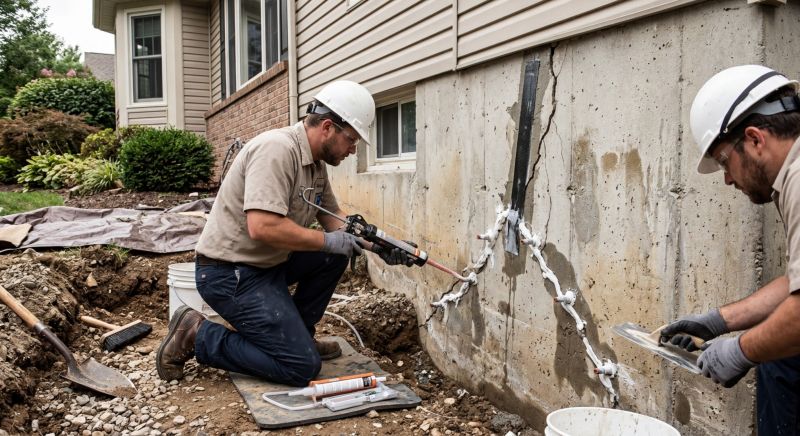 Cracked Foundation Repair in New Wilmington, PA